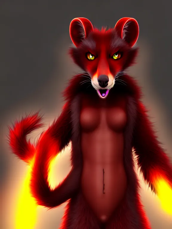 Image similar to furry - male - red - black - weasel - chaos theorist - fursona uhd ue 5 visual novel pc game expressions, photorealistic