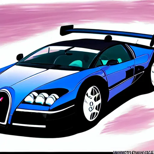 Image similar to Bugatti eb110, cartoonish, cartoon,