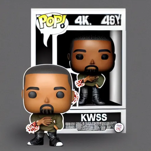 Prompt: kanye west [ holding a grimes funko pop ]!!, trending on artstation, 4 k photorealism, 4 k quality