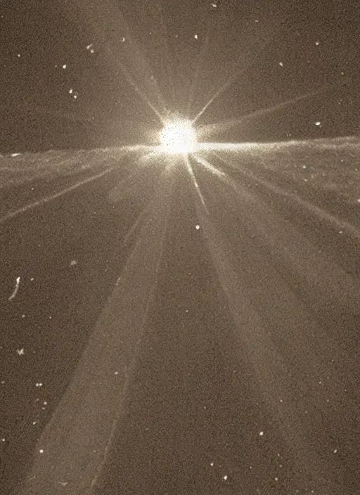 Image similar to a grainy vintage photograph of the sun exploding, solar parhelion