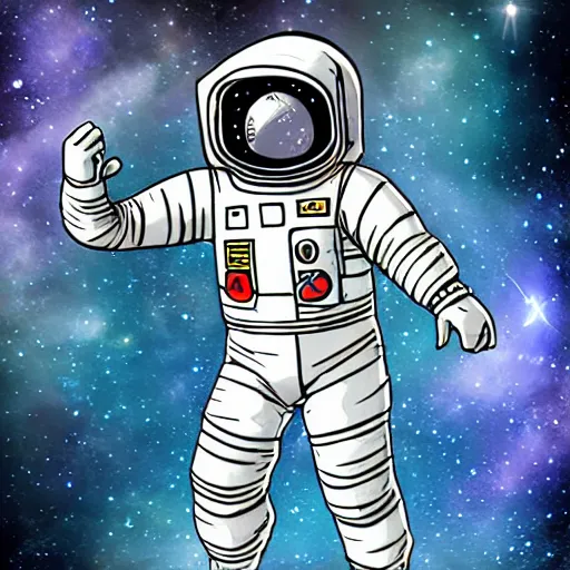 Prompt: astronaut game character in dark space quest, game art, splash art, 2d game