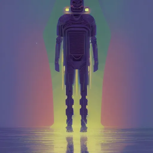 Image similar to an illustration of a cyborg human with a black robe, christopher balaskas, dan mumford