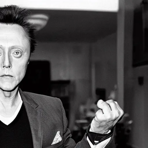 Prompt: exact real christopher walken photo