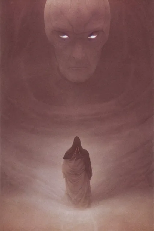 Image similar to paul atreides as emperor of dune, cinematic lighting, mist, sci-fi movie, by frank herbert and zdzislaw beksinski and dante alighieri, 1900s photo