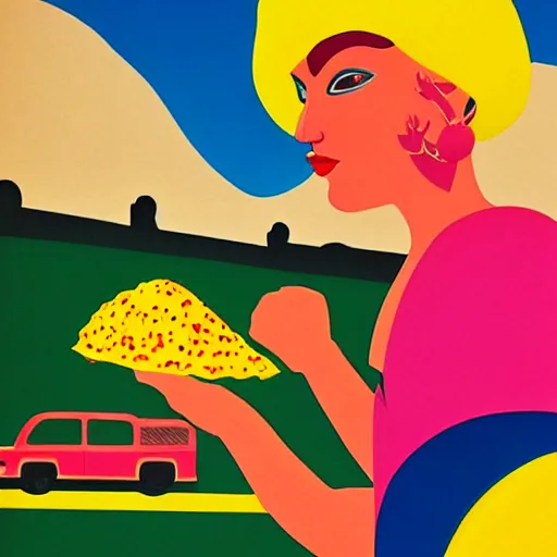 Image similar to taco girl. giclee print by shag ( josh agle ).