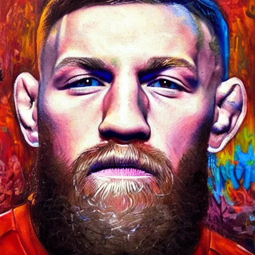 Prompt: Conor Mcgregor, UFC, Portrait, Oil Painting, Award-Winning Art, Highly Detailed