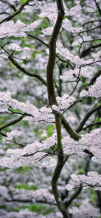 Image similar to “ a portrait photo of tyrannosaurus at a sakura tree, side shot, by shunji dodo, 8 k resolution, high quality ”