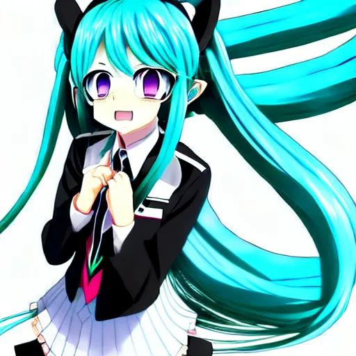 Image similar to hatsune miku v 4 in full growth, anime art, by ixima