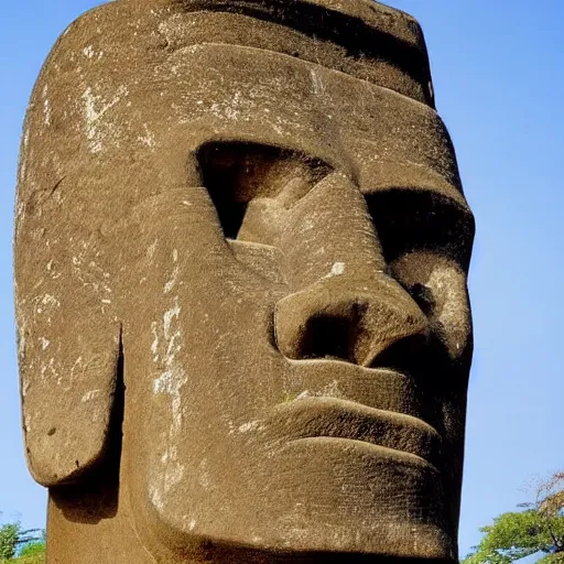 Image similar to moai statue that looks like benjamin netanyahu