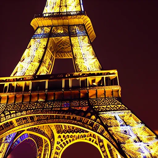Prompt: picture of the eiffel tower at night
