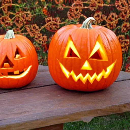 Image similar to jack - o - lanterns, intricate carving, patterns