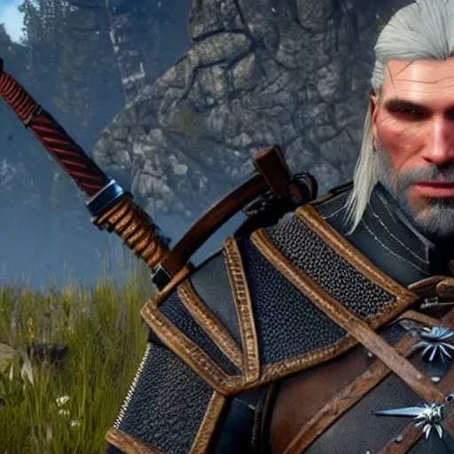 Image similar to anson mount as gerlat in the witcher 3