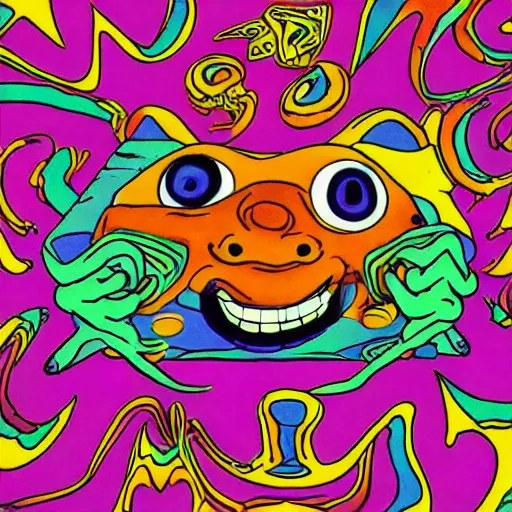 Prompt: ren and stimpy psychedelic dmt trip