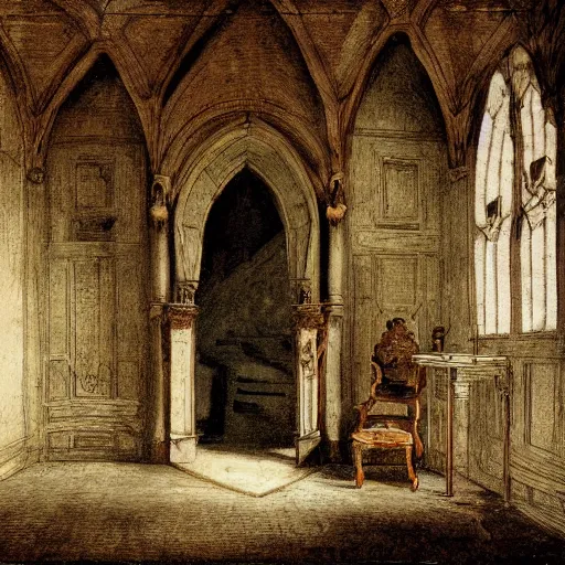 Image similar to sans inside of his castle, interior view