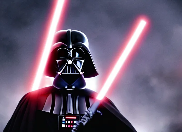 Image similar to film still of Darth Vader is president of the United States in the new Star Wars movie, 4k