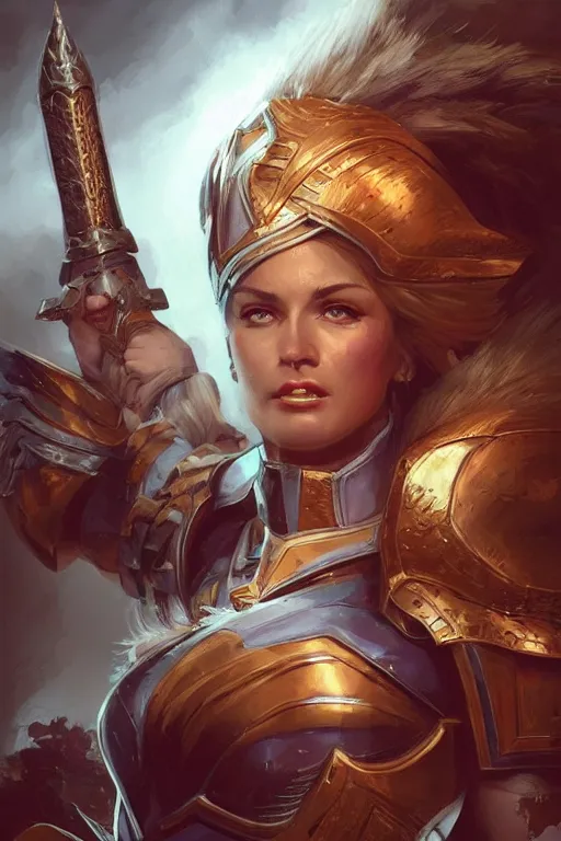 Image similar to amazon valkyrie athena, d & d, fantasy, portrait, highly detailed, headshot, digital painting, trending on artstation, concept art, sharp focus, illustration, art by artgerm and greg rutkowski and magali villeneuve