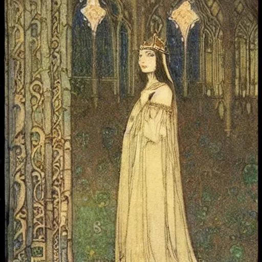 Image similar to beautiful young medieval queen by edmund du lac