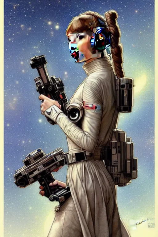 Image similar to design only! ( ( ( ( ( 2 0 5 0 s retro future taylor swift as princess leia in star wars designs borders lines decorations space machine isometric muted colors. ) ) ) ) ) by jean - baptiste monge!!!!!!!!!!!!!!!!!!!!!!!!!!!!!!