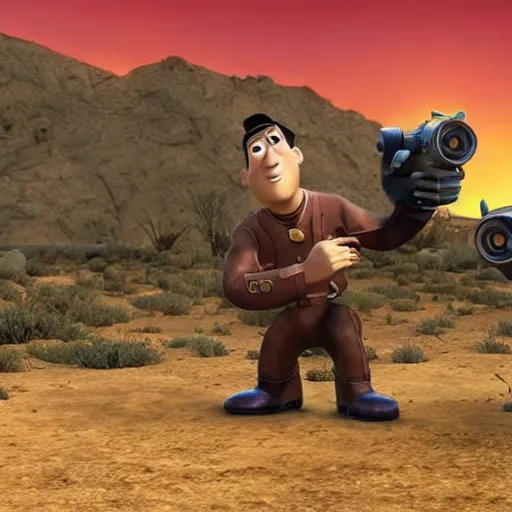 Image similar to a pixar movie about fallout new vegas