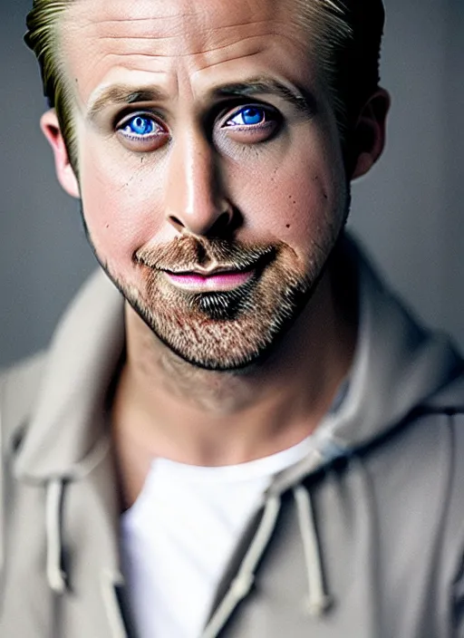 Image similar to ryan gosling fused with a goose, natural light, bloom, detailed face, magazine, press, photo, steve mccurry, david lazar, canon, nikon, focus