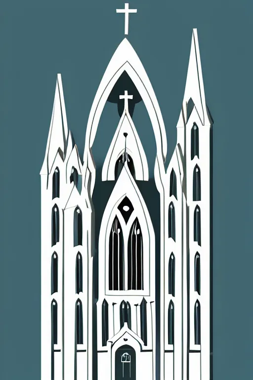 Prompt: minimalist boho style art of a church, illustration, vector art