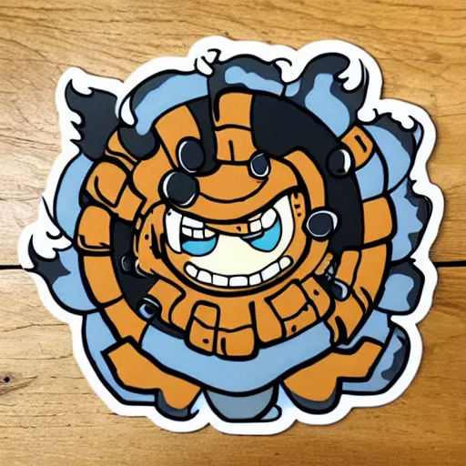 Image similar to die cut sticker, gomu gomu no gatling, splatter paint