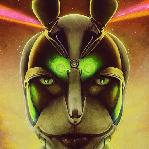 Image similar to portrait of Star Fox, cameras, melting ,8k,by tristan eaton,Stanley Artgermm,Tom Bagshaw,Greg Rutkowski,Carne Griffiths, Ayami Kojima, Beksinski, Giger,trending on DeviantArt,face enhance,hyper detailed,minimalist,cybernetic, android, blade runner,full of colour