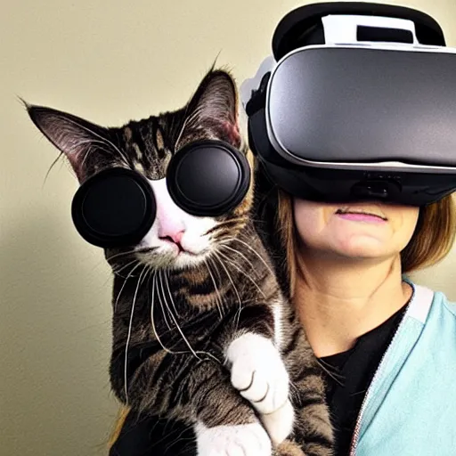 Prompt: cat wearing vr goggles