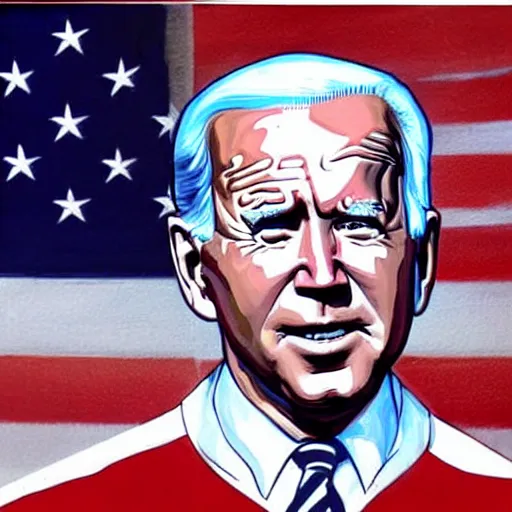 Prompt: a holy painting of joe biden.