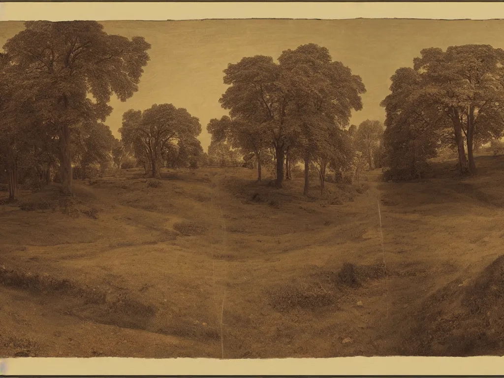 Prompt: landscape stereophotograph by benjamin west kilburn, anaglyph render