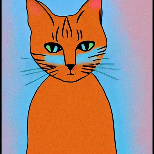 Image similar to a beautiful cat in the style of art deco