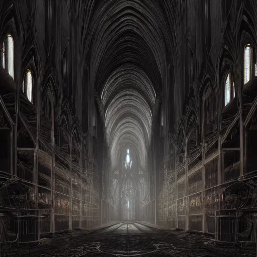 Prompt: Photorealistic Ghostly Dark Hunted Cathedral in the style of Michael Whelan and Gustave Dore. Hyperdetailed photorealism, 108 megapixels, amazing depth, glowing rich colors, powerful imagery, psychedelic Overtones, 3D finalrender, 3d shading, cinematic lighting, artstation concept art