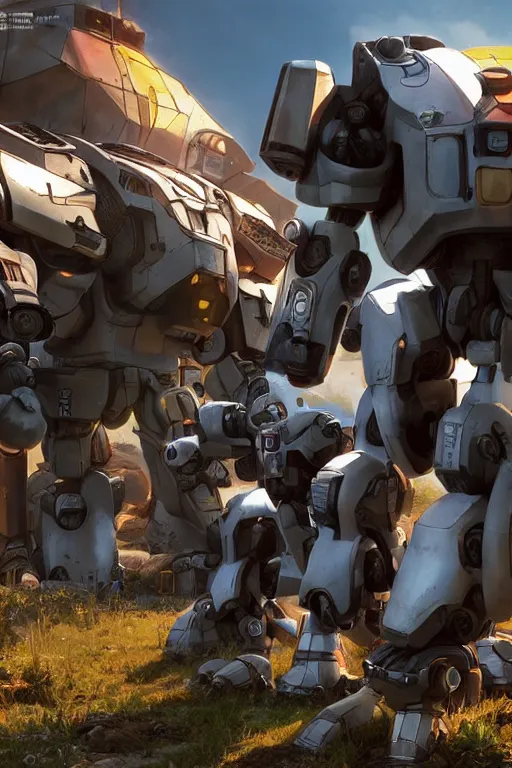 Image similar to mechwarrior 5 : mercenaries mech megaman transformer robot boss tank engine game octane render, 4 k, hd 2 0 2 2 3 d cgi rtx hdr style chrome reflexion glow fanart, global illumination ray tracing hdr fanart arstation by ian pesty by jesper ejsing pixar and disney unreal zbrush central hardmesh