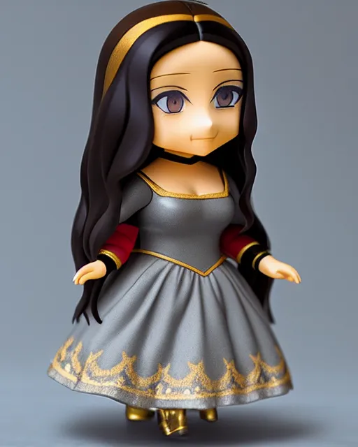 Prompt: full body of mona lisa as a nendoroid ballerina doll, studio lighting, grey background, no shadow, trending on artstation, 8 k, highly detailed