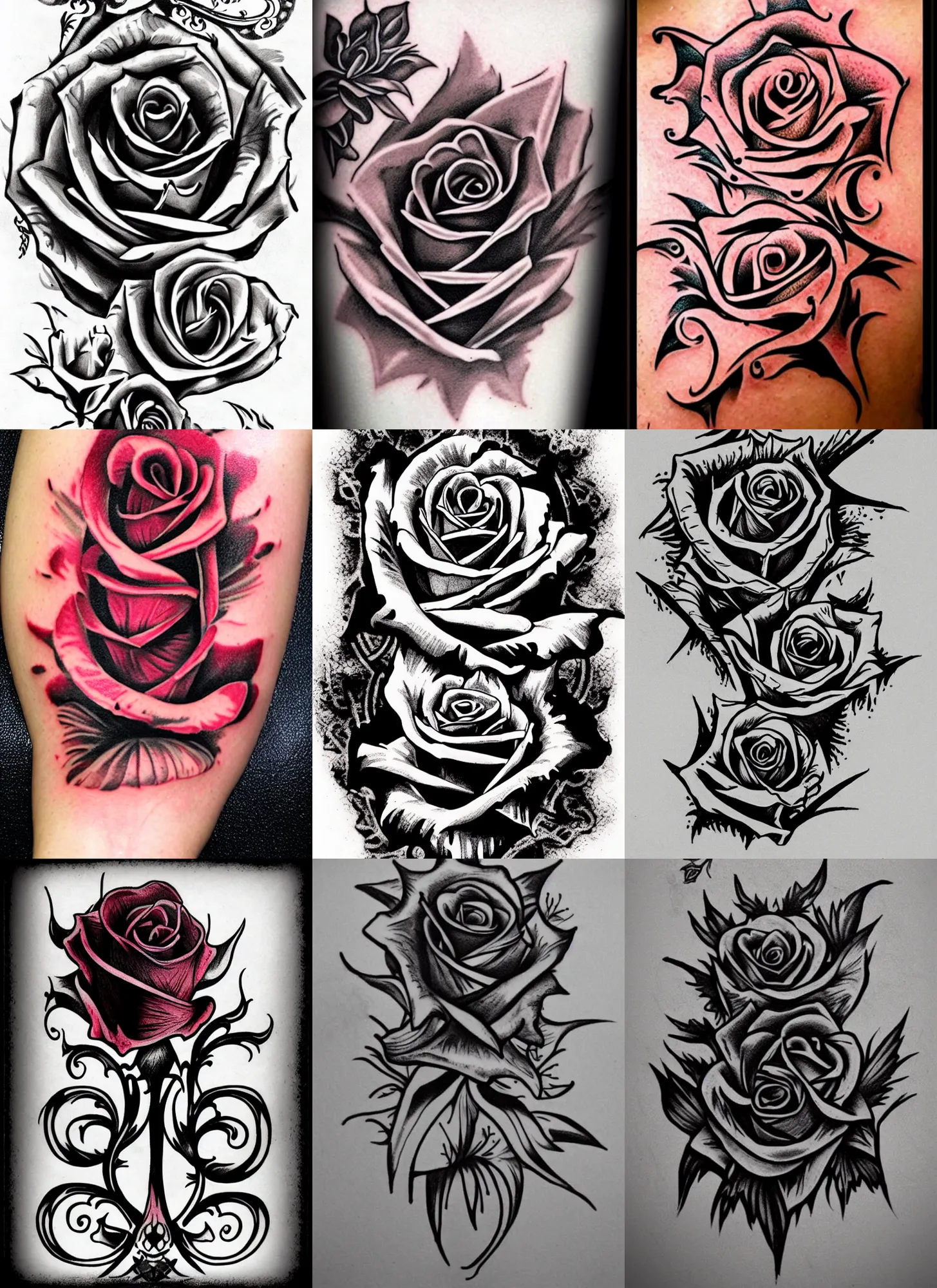 Sidebar Graphics & Pngs - Rose Tattoo Stencil For Men Transparent PNG -  500x551 - Free Download on NicePNG
