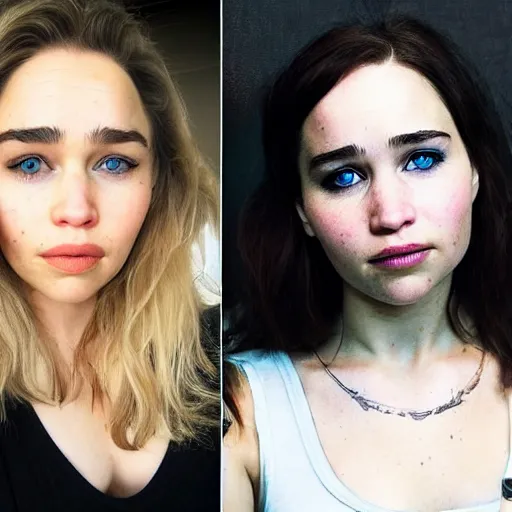Image similar to a woman who is a genetic combination of emilia clarke and jennifer lawrence abd laura bailey and pokimane, medium shot, detailed eyes,