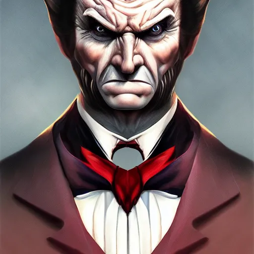 Prompt: portrait of trump dracula, wolverine, intricate, elegant, highly detailed, centered, grungy, digital painting, artstation, concept art, smooth, sharp focus, boris vallejo