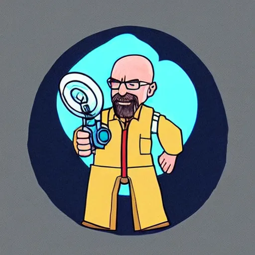 Image similar to “Walter white holding a portal gun in a portal 2 chamber”