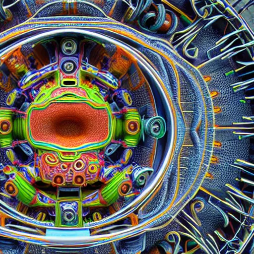 Image similar to realistic detailed image of the inside of a living biomechanical valve body, very intricate colorful masterpiece, hd photo