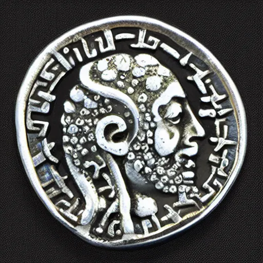 Image similar to Greek silver coin with octopus, from Syracuse, Sicily, 460-450 BC