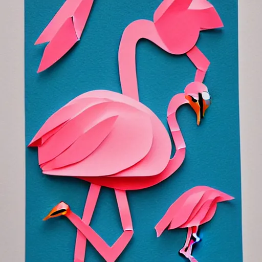 Image similar to flamingo paper art