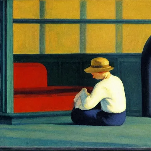 Image similar to elephant by Edward hopper