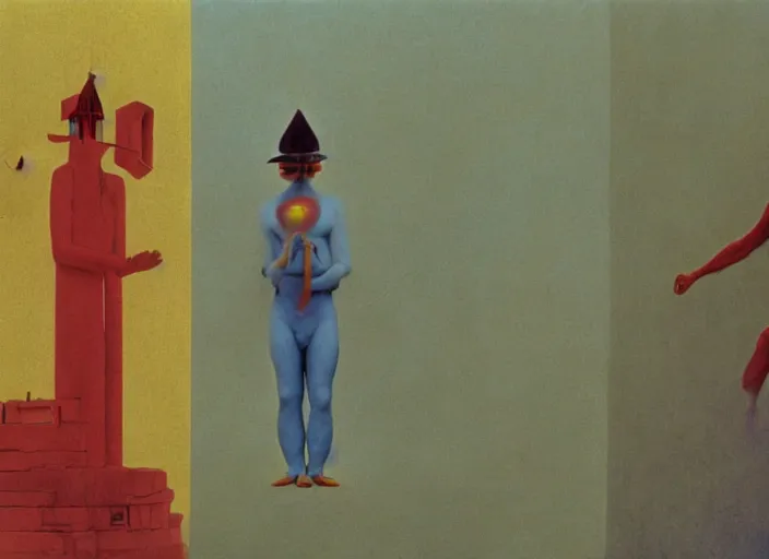 Prompt: still from a surreal art house film by alejandro jodorowsky, max ernst, zdzislaw beksinski, robert crumb and wes anderson : : big international production by a major studio : : cinemascope, technicolor, 8 k