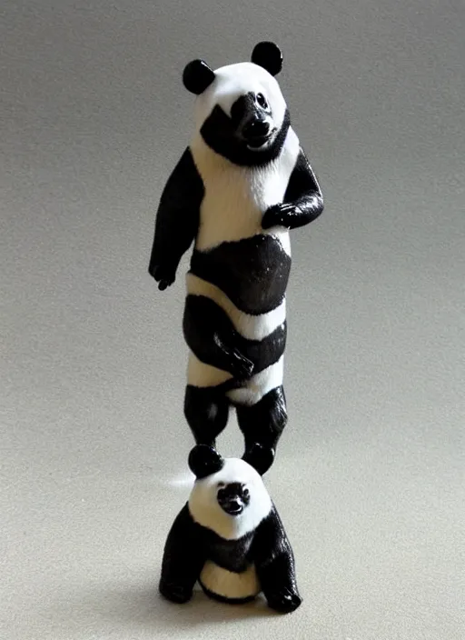 Prompt: Images on the store website, eBay, Full body, Miniature of an incredibly muscular panda standing upright.