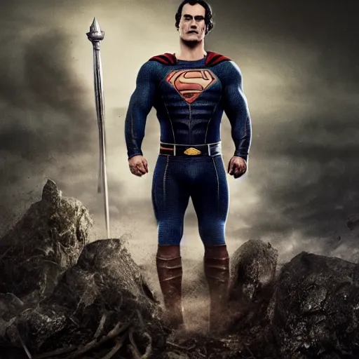 Image similar to portrait of henry cavil dressed as homelander,