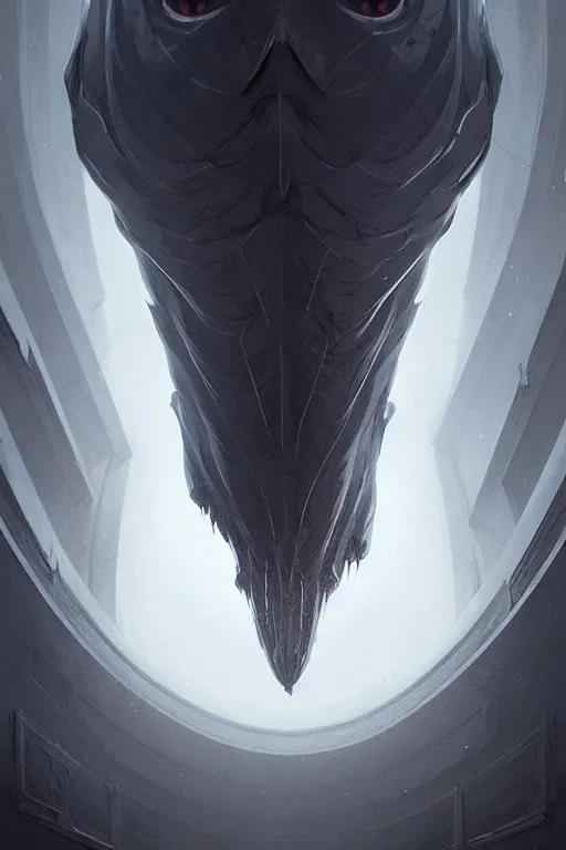 Image similar to professional concept art of a symmetrical ominous floating terrifying object in a dark room by artgerm and greg rutkowski ( thin white border ). an intricate, elegant, highly detailed digital painting, concept art, smooth, sharp focus, illustration, in the style of cam sykes, wayne barlowe, igor kieryluk.