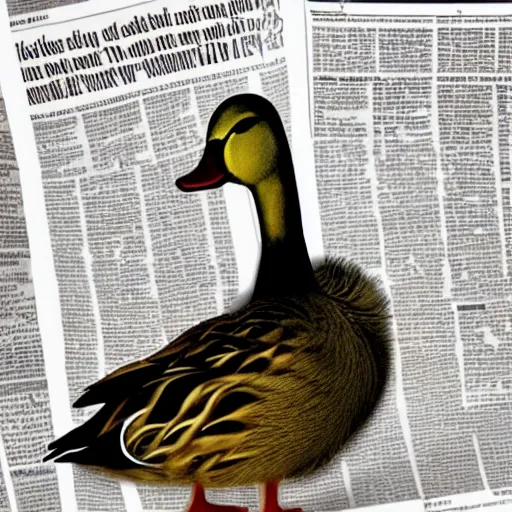 Image similar to duck reading a newspaper