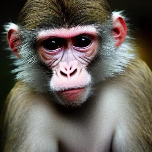 Image similar to a sad misunderstood monkey.