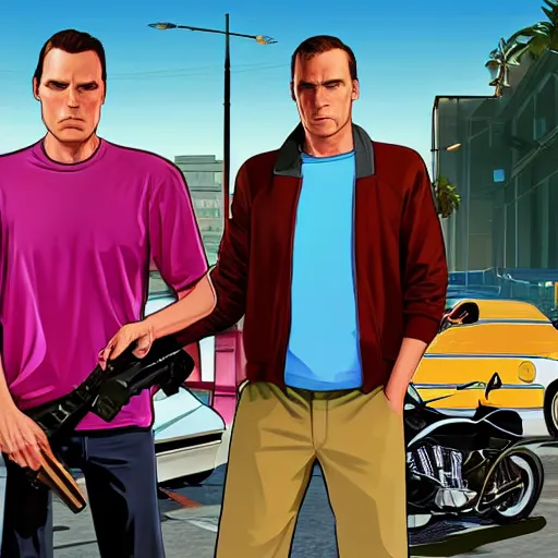 Prompt: Jerma985 in gta v loading screen artwork