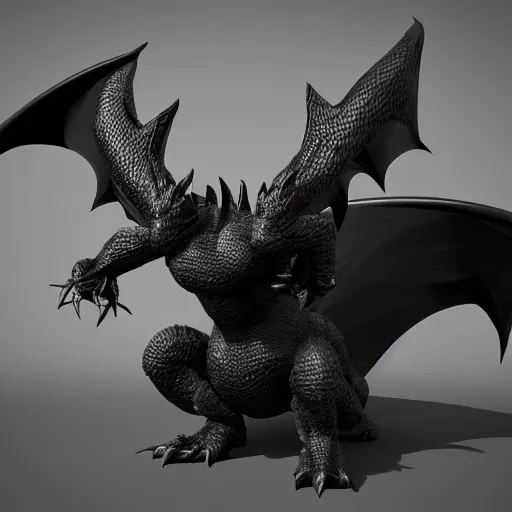 Prompt: dark black dragon pokemon , 3d render , highly detailed , octane render , 4k , HD